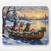 Englischer Setter Weihnachtsboot Urlaub Mousepad (Vorne)