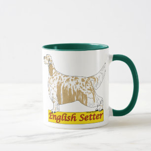 Englischer Setzer blaues und orange belton Tasse