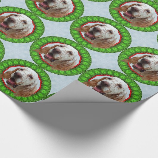 Englischer Setzer glückliches Howliday Geschenkpapier (Ecke)