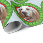Englischer Setzer glückliches Howliday Geschenkpapier (Rolleneckpunkt)