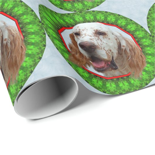 Englischer Setzer glückliches Howliday Geschenkpapier (Rolleneckpunkt)