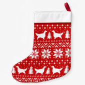 Englischer Setzer-HundeSilhouette-Muster niedlich Kleiner Weihnachtsstrumpf (Rückseite)