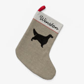 Englischer Setzer-HundeSilhouette-personalisierter Kleiner Weihnachtsstrumpf (Vorderansicht (hängend))