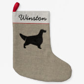 Englischer Setzer-HundeSilhouette-personalisierter Kleiner Weihnachtsstrumpf (Vorderseite)