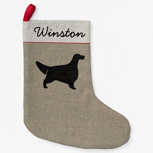 Englischer Setzer-HundeSilhouette-personalisierter Kleiner Weihnachtsstrumpf (Vorderseite)