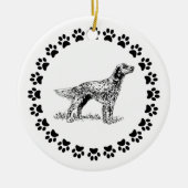Englischer Setzer mit Pawprints Keramik Ornament (Vorne)