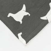 Englischer Setzer-Silhouette-Muster-Grau Fleecedecke (Ecke)