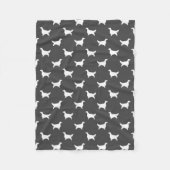 Englischer Setzer-Silhouette-Muster-Grau Fleecedecke (Vorderseite)