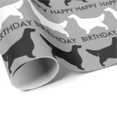 Englischer Setzer-Silhouette-Muster mit Text Geschenkpapier (Rolleneckpunkt)