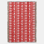 Englischer Setzer-Silhouette-Weihnachtsmuster-Rot Decke (Vorderseite Vertikal)