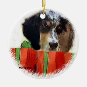 Englischer Setzer-Weihnachtsgeschenk-Verzierung Keramik Ornament