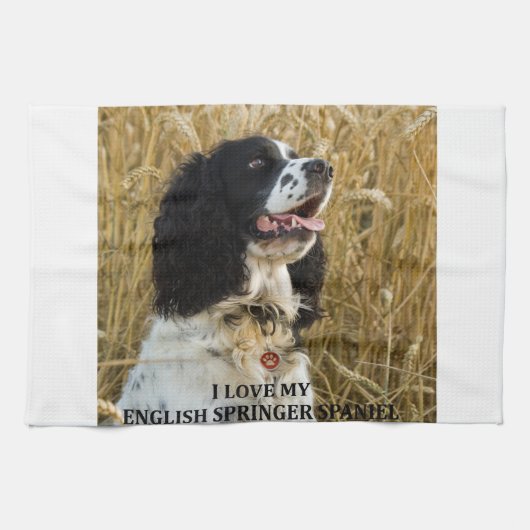 englischer Spaniel Bwlove w pic Geschirrtuch (Horizontal)