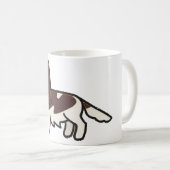 englischer Spanleber und weißer Cartoon Kaffeetasse (VorderseiteRechts)