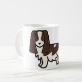 englischer Spanleber und weißer Cartoon Kaffeetasse (Vorderseite Links)