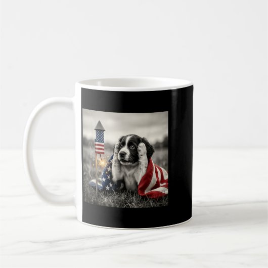 Englischer Springer Spaniel Amerikanische Flagge 2 Kaffeetasse (Links)