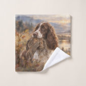 Englischer Springer Spaniel Badhandtuch Set (Waschlappen)