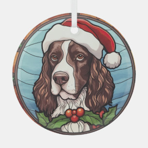 Englischer Springer Spaniel Buntglas Weihnachten Ornament Aus Glas