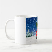 Englischer Springer Spaniel Dog Car im Schnee Weih Kaffeetasse (Links)