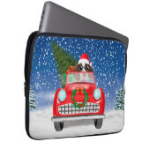 Englischer Springer Spaniel Dog Car im Schnee Weih Laptopschutzhülle (Vorne Rechts)