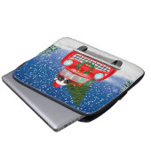 Englischer Springer Spaniel Dog Car im Schnee Weih Laptopschutzhülle (Vorne Knopf)