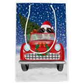 Englischer Springer Spaniel Dog Car im Schnee Weih Mittlere Geschenktüte (Vorderseite)