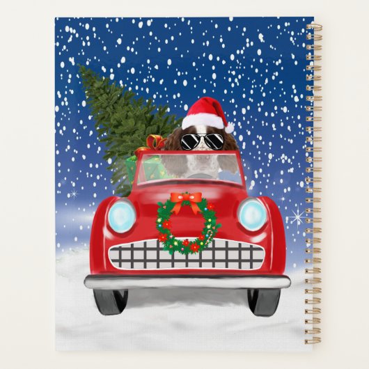 Englischer Springer Spaniel Dog Car im Schnee Weih Planer (Rückseite)