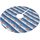 Englischer Springer Spaniel Dog Car im Schnee Weih Polyester Weihnachtsbaumdecke (Schrägansicht)