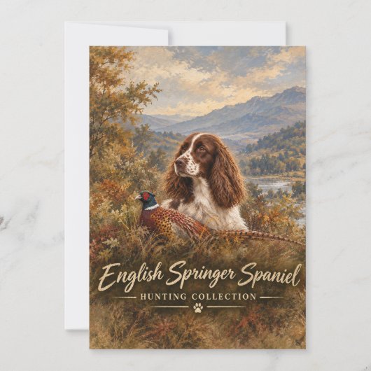 Englischer Springer Spaniel Einladung (Vorderseite)