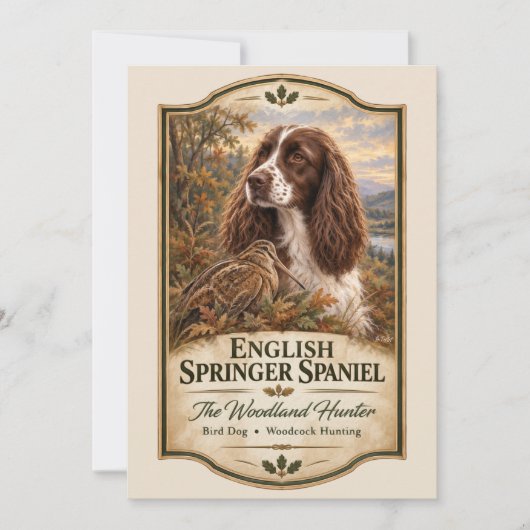 Englischer Springer Spaniel Einladung (Vorderseite)