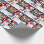 Englischer Springer Spaniel Feuerwache Weihnachtsm Geschenkpapier (Ecke)