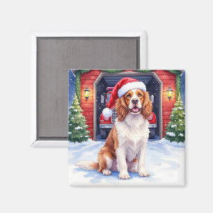 Englischer Springer Spaniel Feuerwehr Santa Magnet