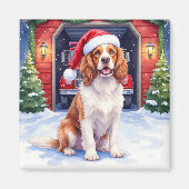 Englischer Springer Spaniel Feuerwehr Santa Magnet (Vorne)