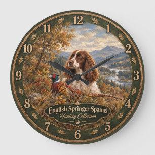 Englischer Springer Spaniel Große Wanduhr