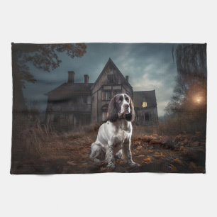 Englischer Springer Spaniel Halloween Gruselig Geschirrtuch