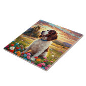 Englischer Springer Spaniel Hund Fliese (Seite)