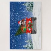 Englischer Springer Spaniel Hund mit Weihnachtsges Puzzle (Vertikal)