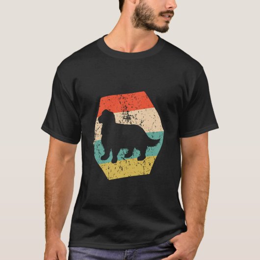 Englischer Springer Spaniel Hund Retro Distressed T-Shirt (Vorderseite)