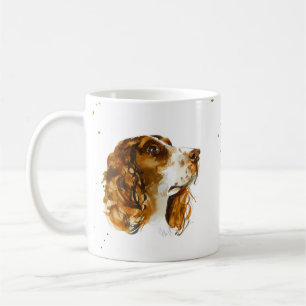 Englischer Springer Spaniel Hund Welpe Aquarell Kaffeetasse