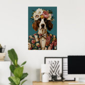 Englischer Springer Spaniel im Anzug Poster, Sprin Poster (Heimbüro)