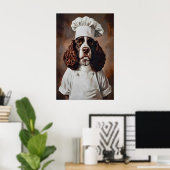 Englischer Springer Spaniel in Kochmütze Poster, H Poster (Heimbüro)