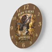Englischer Springer Spaniel Jagdhund Große Wanduhr (Winkel)