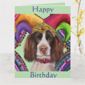 ENGLISCHER SPRINGER SPANIEL  KARTE (Gelbe Blume)