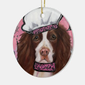 Englischer Springer Spaniel Keramik Ornament (Links)