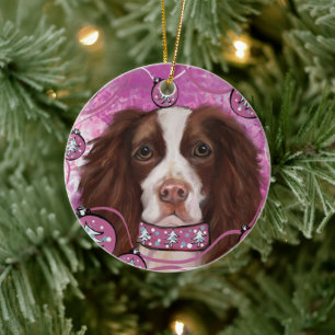 ENGLISCHER SPRINGER SPANIEL  KERAMIK ORNAMENT