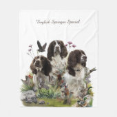 Englischer Springer Spaniel ,Kunst Fleecedecke (Vorderseite)