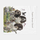 Englischer Springer Spaniel ,Kunst Fleecedecke (Vorderseite (Horizontal))