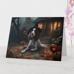 Englischer Springer Spaniel Kürbisse Halloween Gru Karte