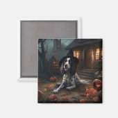 Englischer Springer Spaniel Kürbisse Halloween Gru Magnet (Vorderseite/Rückseite)