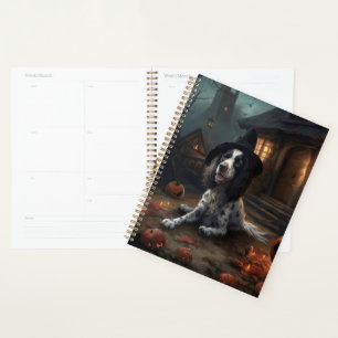 Englischer Springer Spaniel Kürbisse Halloween Gru Planer