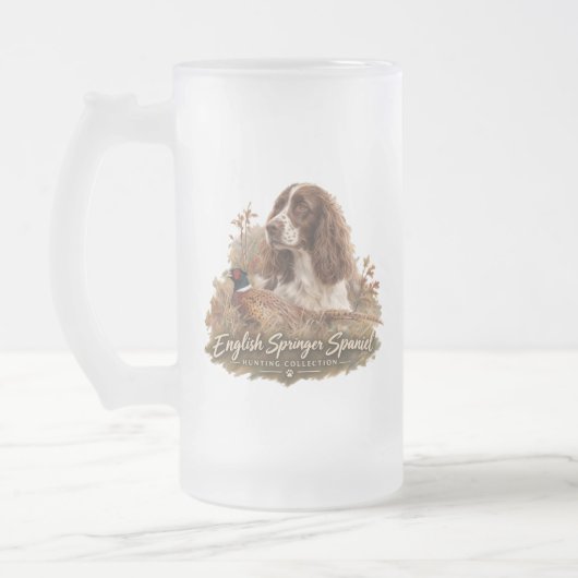 Englischer Springer Spaniel Mattglas Bierglas (Links)